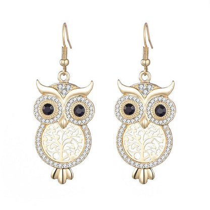 Owl Earrings Personality Punk Opal-Jewearrings