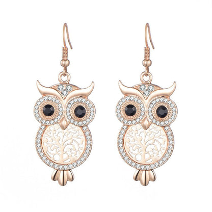 Owl Earrings Personality Punk Opal-Jewearrings