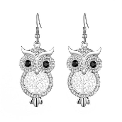 Owl Earrings Personality Punk Opal-Jewearrings