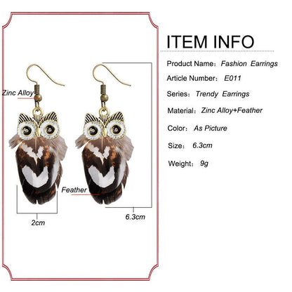 Owl Earrings Personalized Fur Studs-Jewearrings