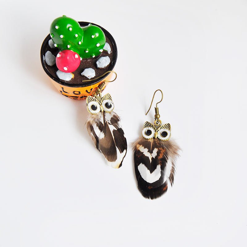 Owl Earrings Personalized Fur Studs-Jewearrings