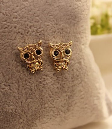 Owl Earrings Rhinestone Fashion Earrings-Jewearrings