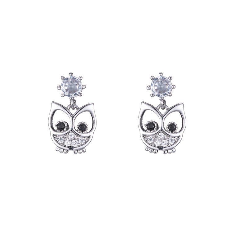 Owl Earrings Sterling Silver Earrings-Jewearrings