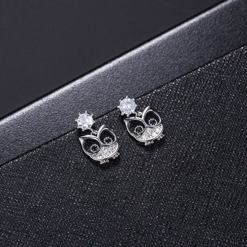 Owl Earrings Sterling Silver Earrings-Jewearrings