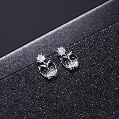 Owl Earrings Sterling Silver Earrings-Jewearrings