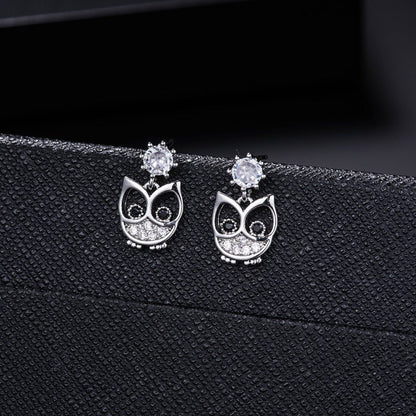 Owl Earrings Sterling Silver Earrings-Jewearrings