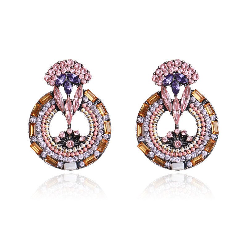 Palace Retro Temperament Ladies Diamond Earrings Wild Big-Jewearrings