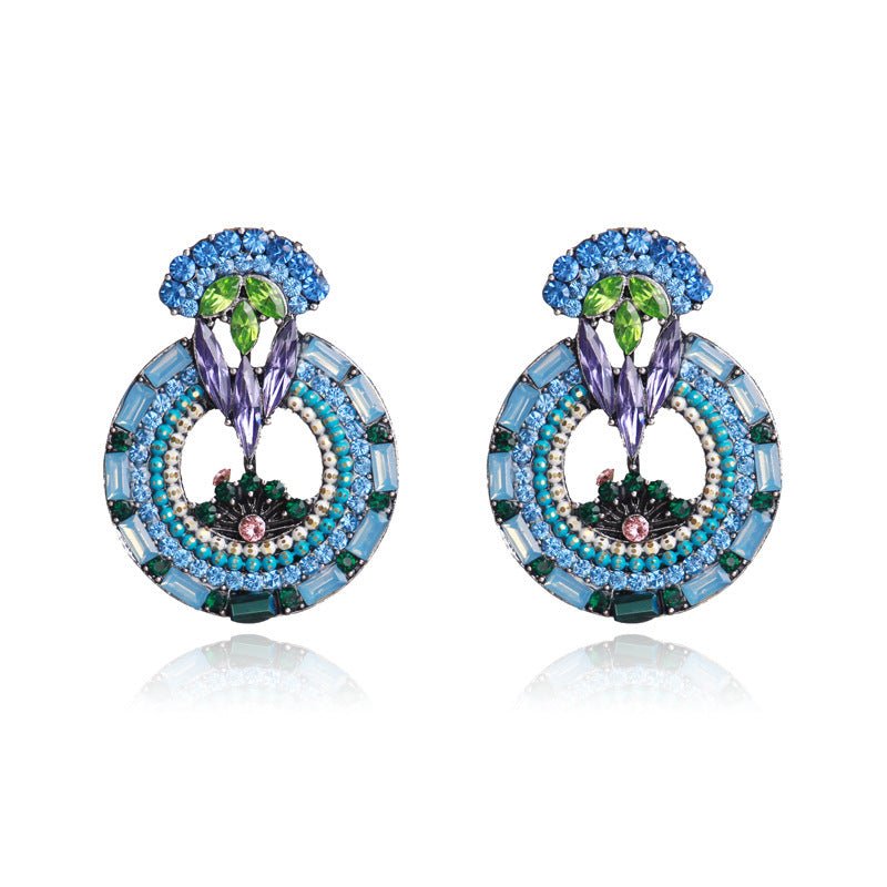 Palace Retro Temperament Ladies Diamond Earrings Wild Big-Jewearrings