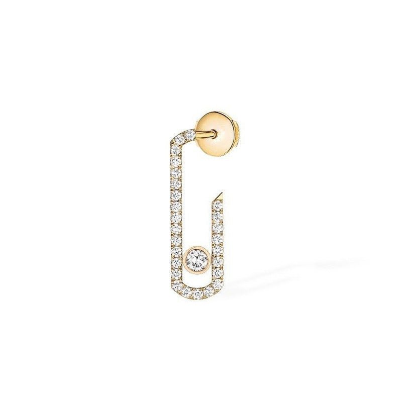 Paperclip Moissan Diamond Stud Earrings Women-Jewearrings