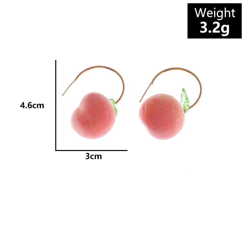 Peach Earrings Long Earrings Girls Big Earrings Ear Clips-Jewearrings