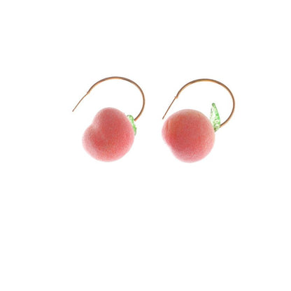 Peach Earrings Long Earrings Girls Big Earrings Ear Clips-Jewearrings