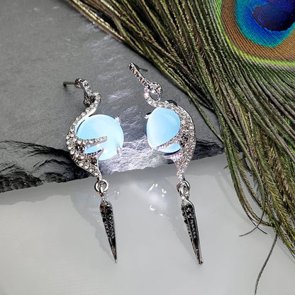 Peacock Earrings Bird Diamond-Jewearrings