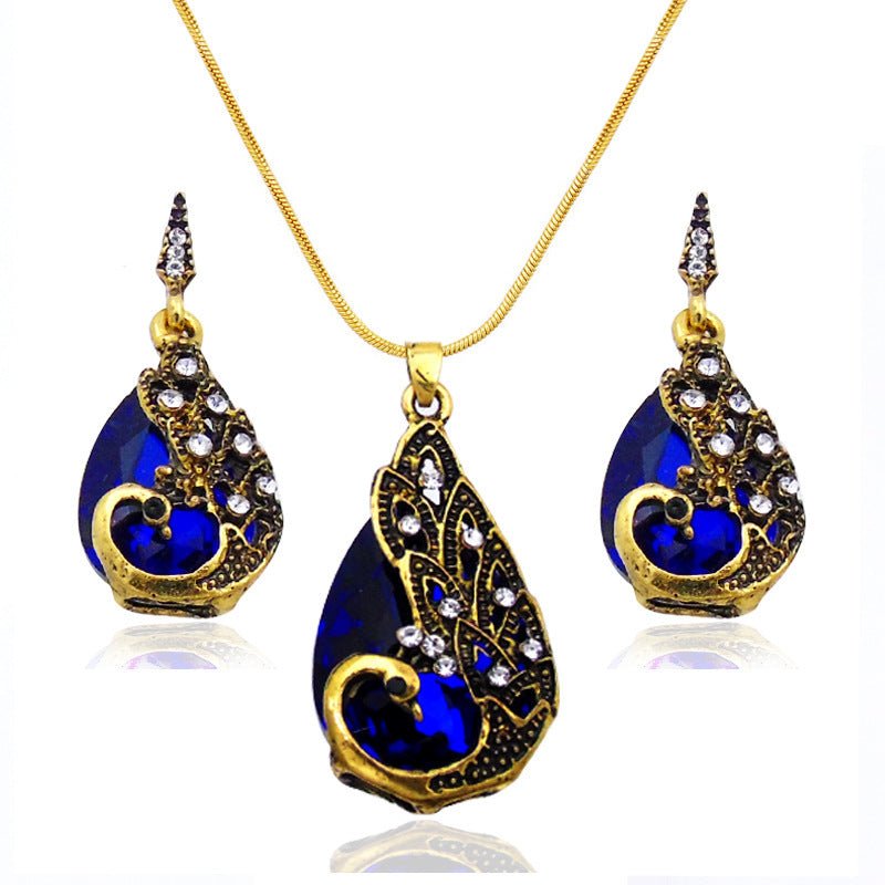 Peacock Earrings Gemstone Set-Jewearrings