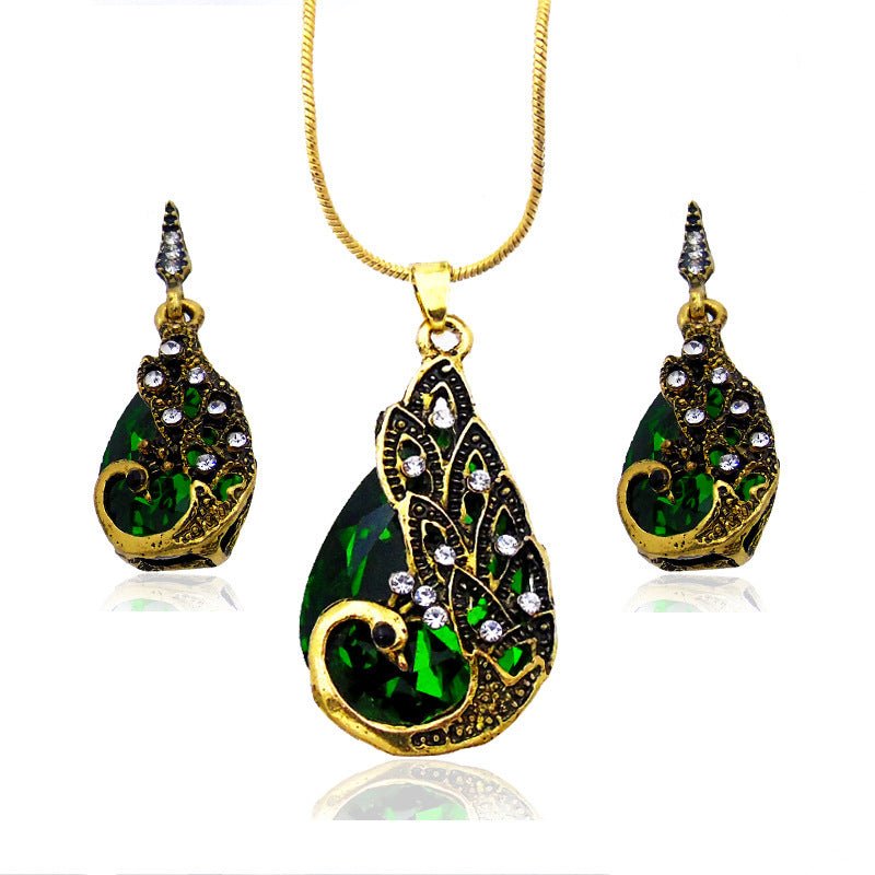 Peacock Earrings Gemstone Set-Jewearrings