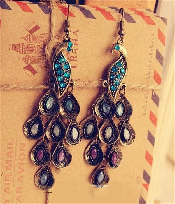 Peacock Earrings Miss Diamond-Jewearrings