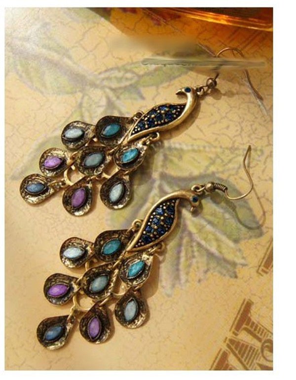 Peacock Earrings Miss Diamond-Jewearrings