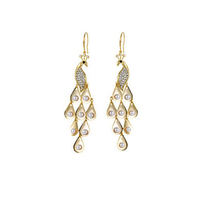 Peacock Earrings Pearl Exquisite Women-Jewearrings