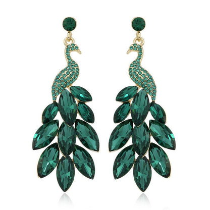 Peacock Earrings Retro Crystal-Jewearrings