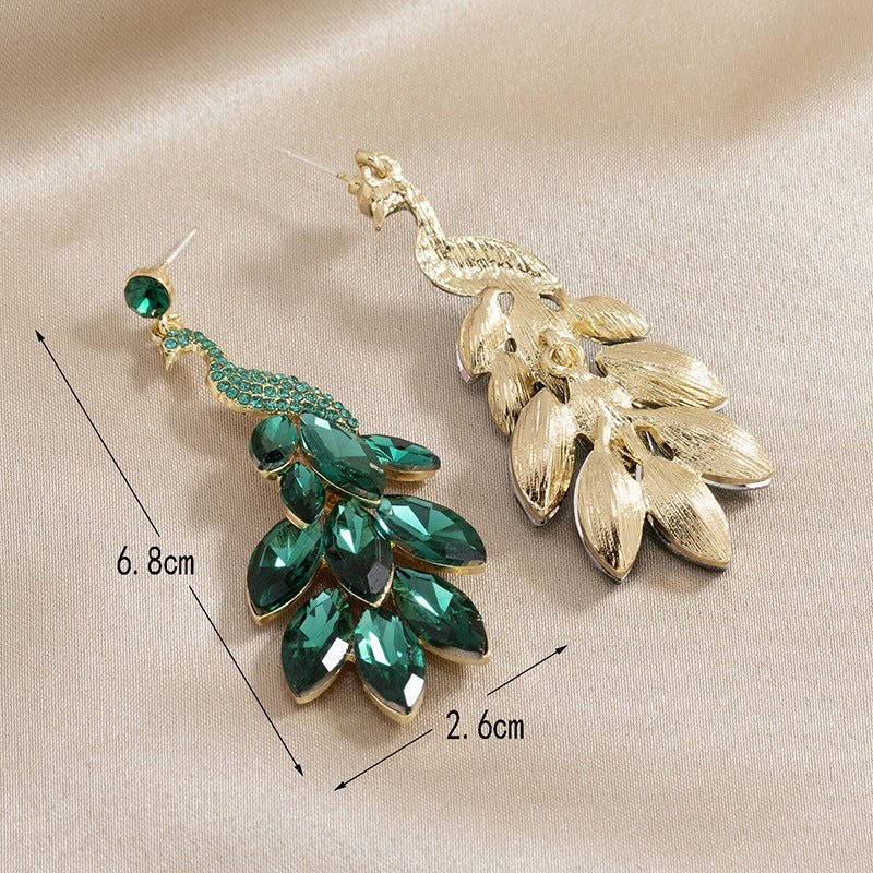 Peacock Earrings Retro Crystal-Jewearrings