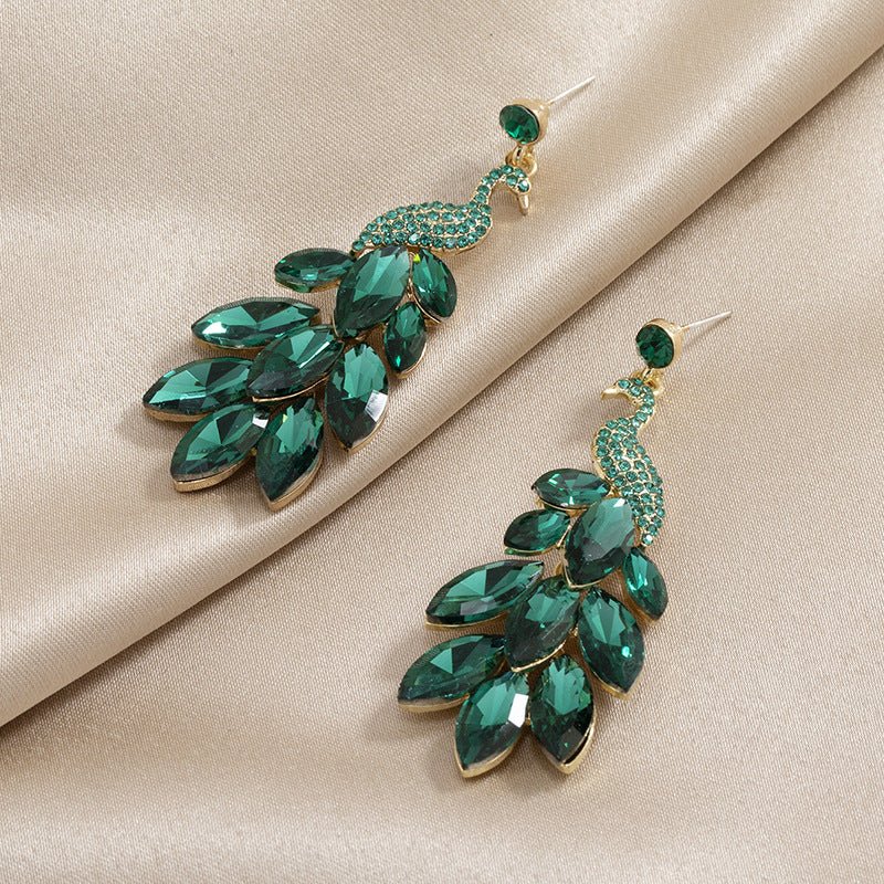 Peacock Earrings Retro Crystal-Jewearrings