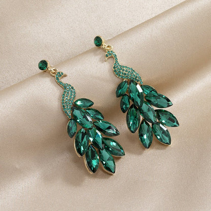 Peacock Earrings Retro Crystal-Jewearrings