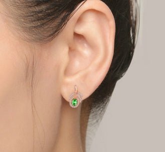 Peacock Earrings SterlingSilver Gems-Jewearrings