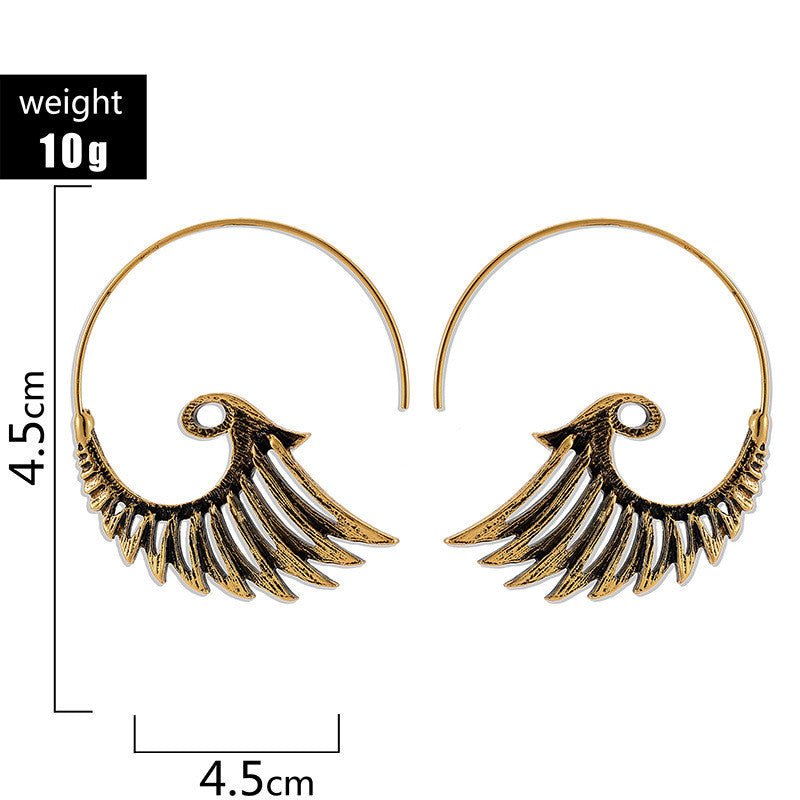 Peacock Earrings Vintage Gold Silver-Jewearrings