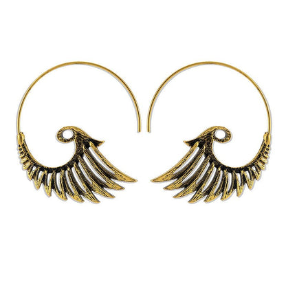 Peacock Earrings Vintage Gold Silver-Jewearrings