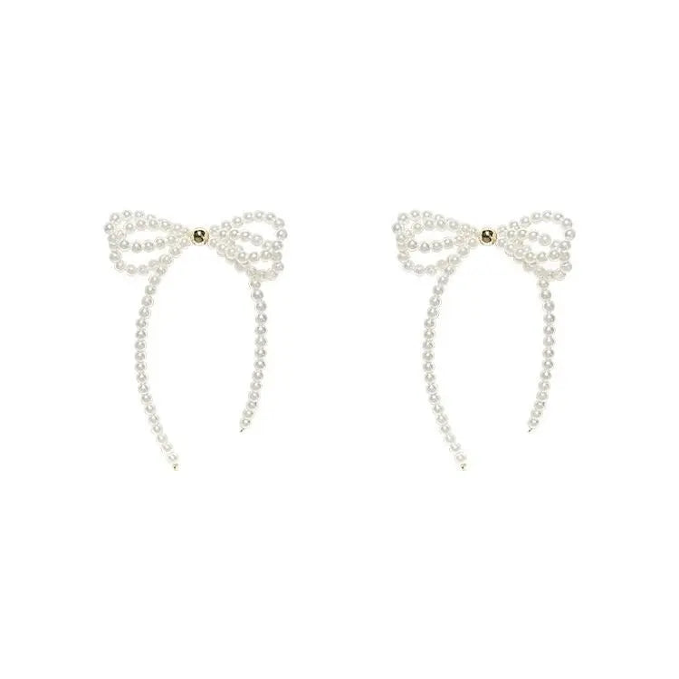 Pearl Bow Earrings - Elegant & Playful Earrings-Jewearrings