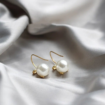 Pearl Bow Earrings - Modern with Titanium Steel Hooks-Jewearrings