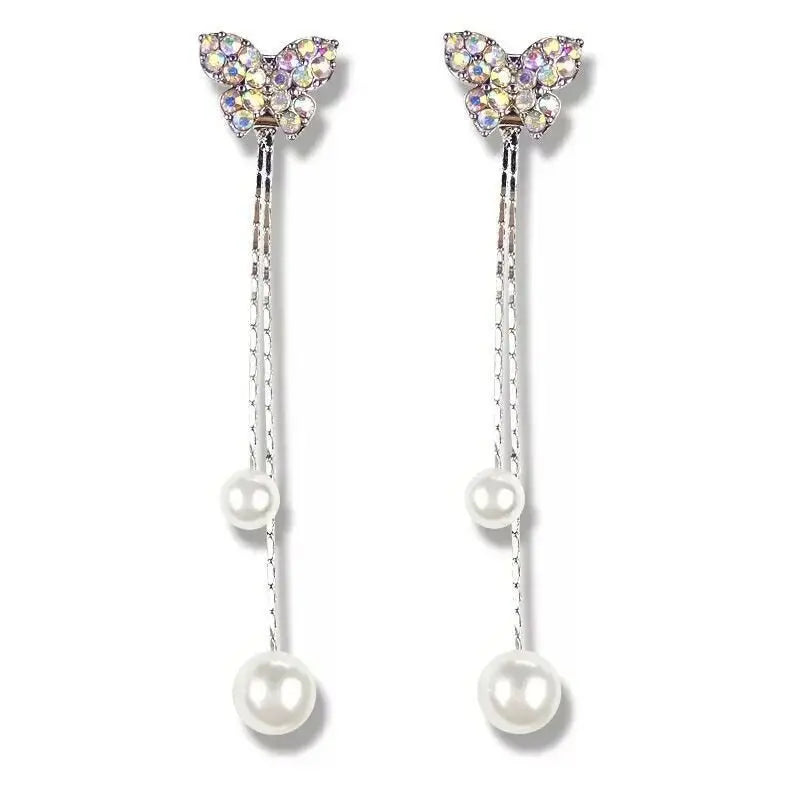 Pearl Bow Earrings | Sterling Silver Needle | Fashionable-Jewearrings