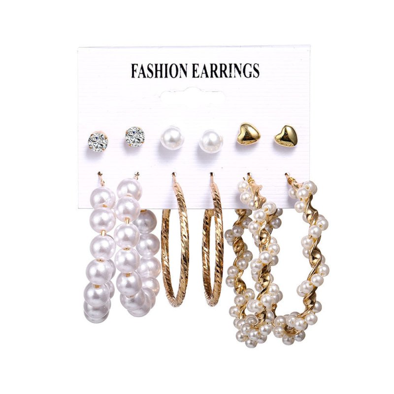 Pearl Diamond Acrylic Earrings-Jewearrings