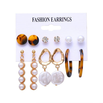 Pearl Diamond Acrylic Earrings-Jewearrings