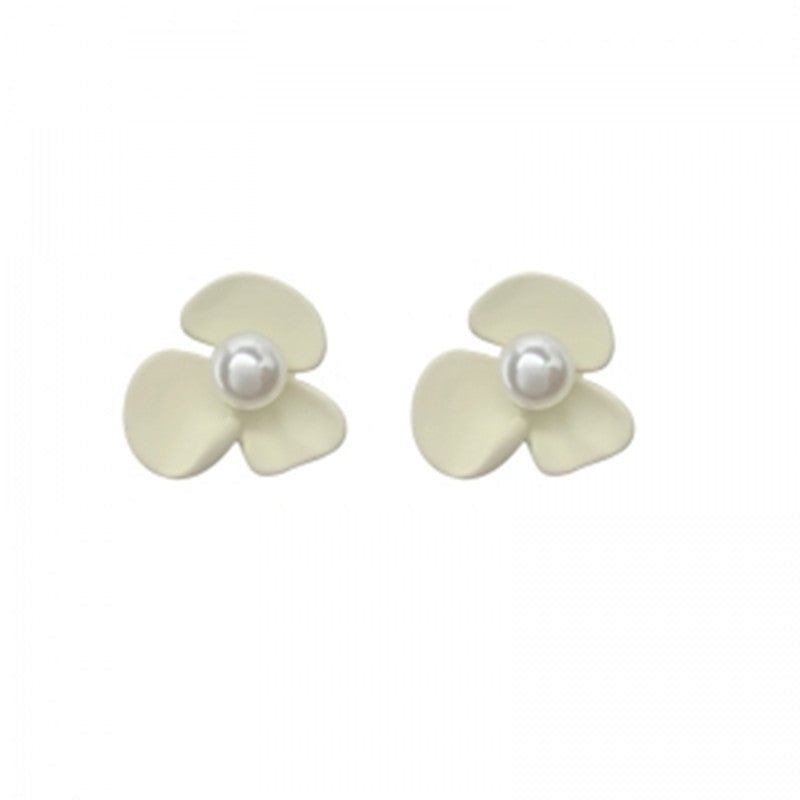 Pearl Flower Earrings 925 Silver Needle Earrings-Jewearrings