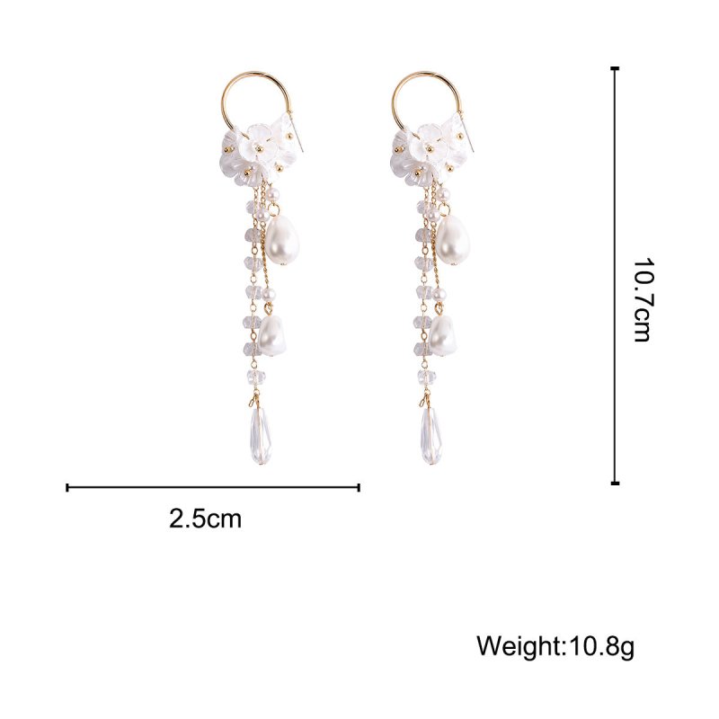 Pearl Flower Earrings 925 Silver Needle Korean Version-Jewearrings