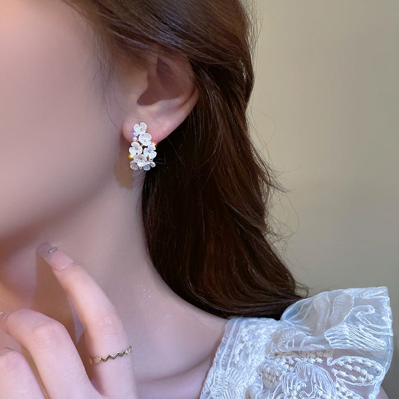 Pearl Flower Earrings Advanced-Jewearrings