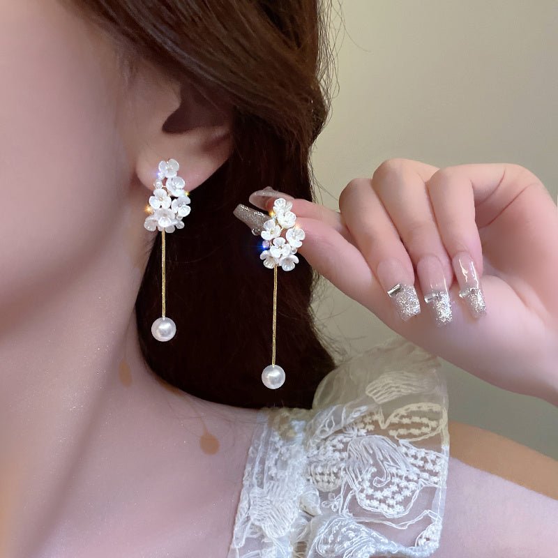 Pearl Flower Earrings Advanced-Jewearrings