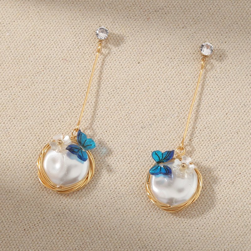 Pearl Flower Earrings - Baroque-Jewearrings