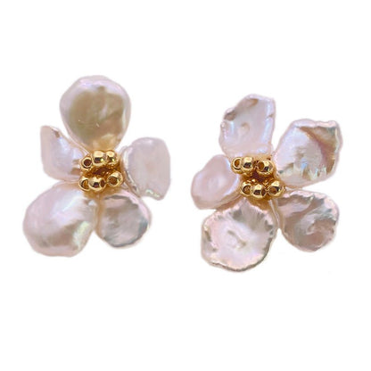 Pearl Flower Earrings Baroque-Jewearrings