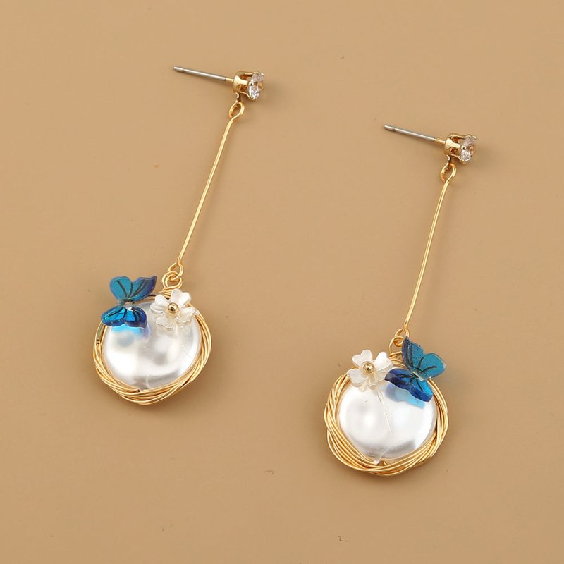 Pearl Flower Earrings - Baroque-Jewearrings