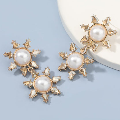 Pearl Flower Earrings Beautiful European-Jewearrings