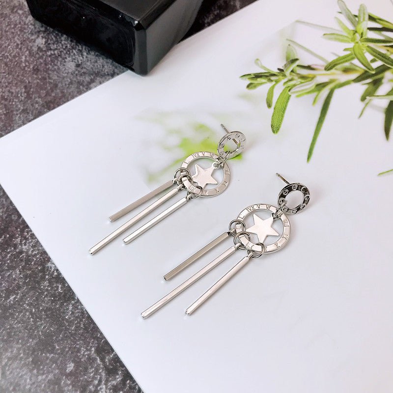 Pearl Flower Earrings Bow Tassel Earrings-Jewearrings