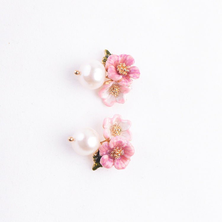 Pearl Flower Earrings - Bridal Flower Shell-Jewearrings