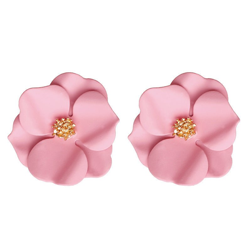 Pearl Flower Earrings Color Flower Feminine-Jewearrings