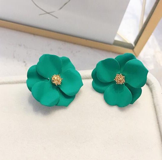 Pearl Flower Earrings Color Flower Feminine-Jewearrings