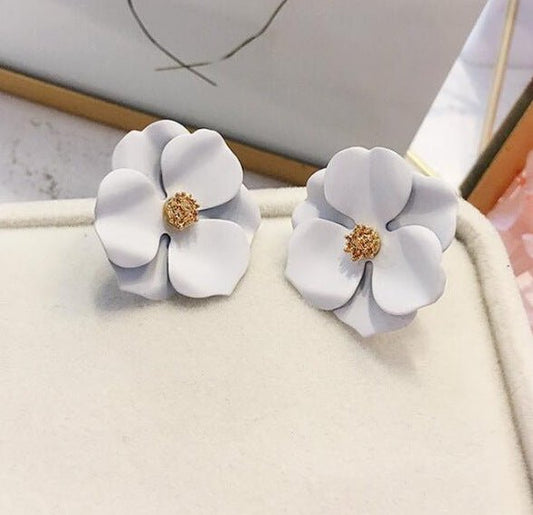 Pearl Flower Earrings Color Flower Feminine-Jewearrings