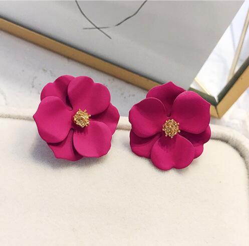 Pearl Flower Earrings Color Flower Feminine-Jewearrings