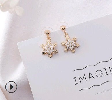 Pearl Flower Earrings Diamond Love Earrings-Jewearrings