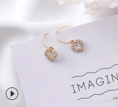 Pearl Flower Earrings Diamond Love Earrings-Jewearrings