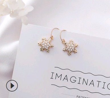 Pearl Flower Earrings Diamond Love Earrings-Jewearrings